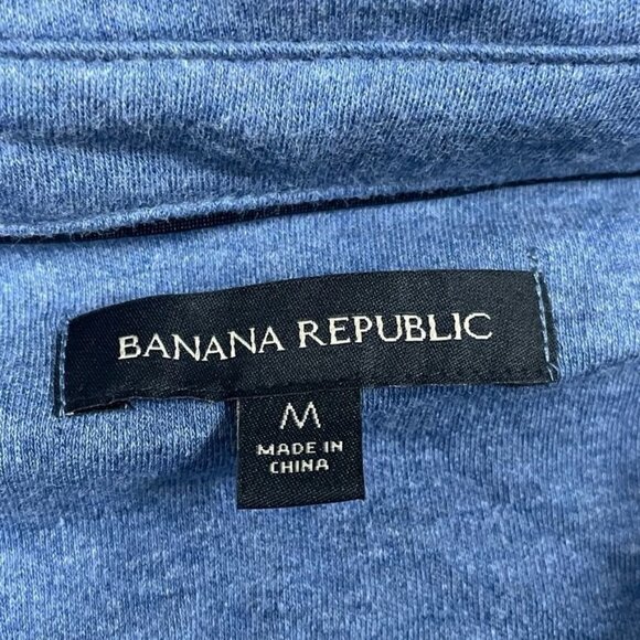 Banana Republic Mens Collared Blue Polo Shirt Medium 100% Cotton a0882 - Picture 2 of 7